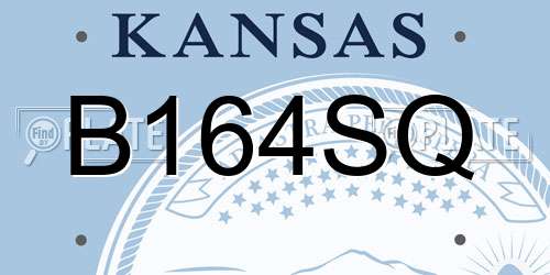 B164SQ Kansas License Plate