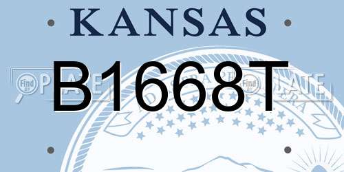 B1668T Kansas License Plate