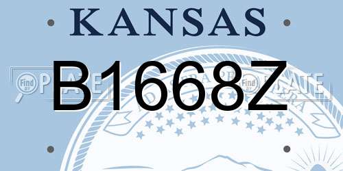 B1668Z Kansas License Plate