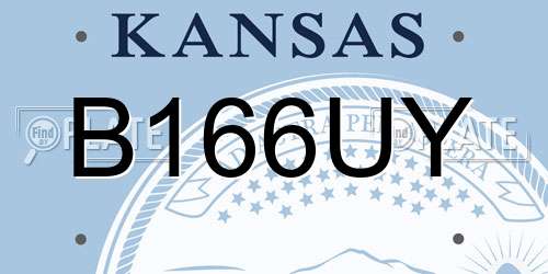 B166UY Kansas License Plate