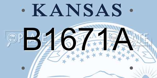 B1671A Kansas License Plate