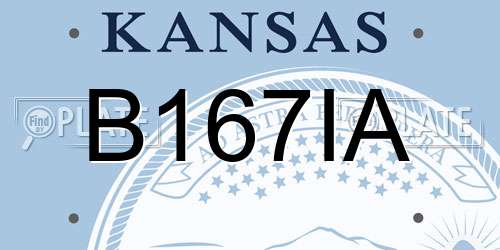 B167IA Kansas License Plate