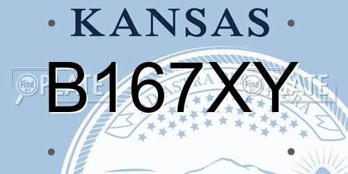 B167XY Kansas License Plate