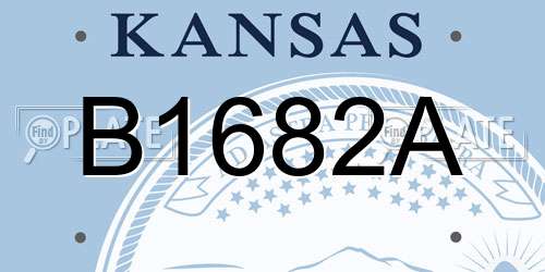 B1682A Kansas License Plate