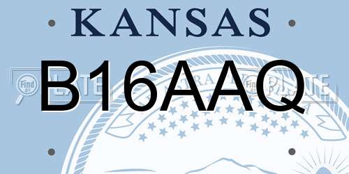 B16AAQ Kansas License Plate