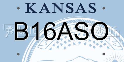 B16ASO Kansas License Plate