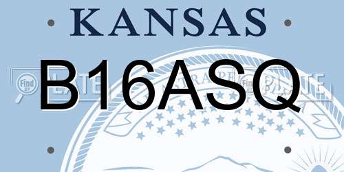 B16ASQ Kansas License Plate