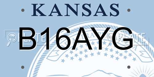 B16AYG Kansas License Plate