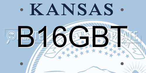 B16GBT Kansas License Plate