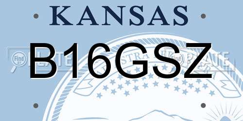 B16GSZ Kansas License Plate