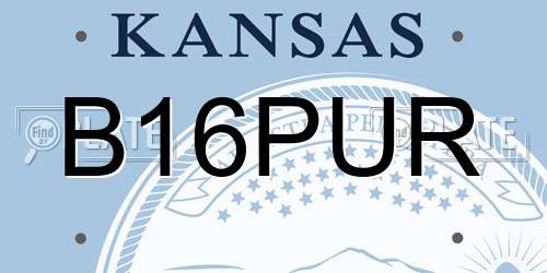 B16PUR Kansas License Plate