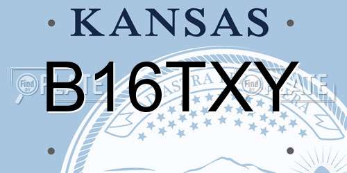B16TXY Kansas License Plate