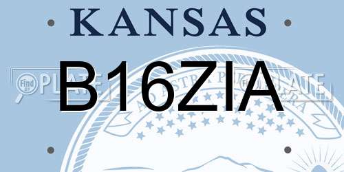 B16ZIA Kansas License Plate