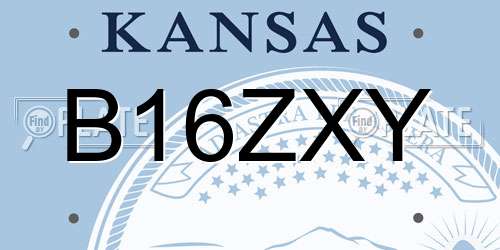 B16ZXY Kansas License Plate