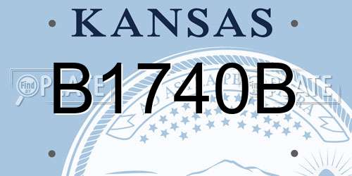 B1740B Kansas License Plate
