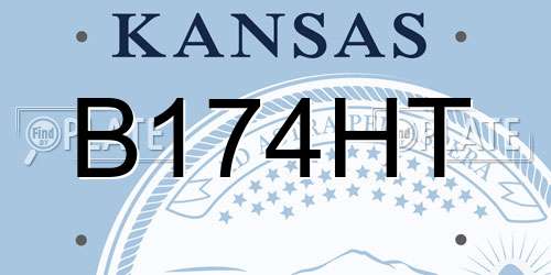 B174HT Kansas License Plate