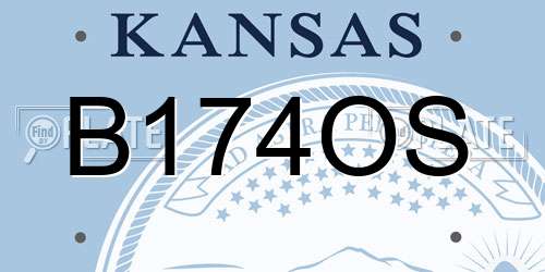 B174OS Kansas License Plate