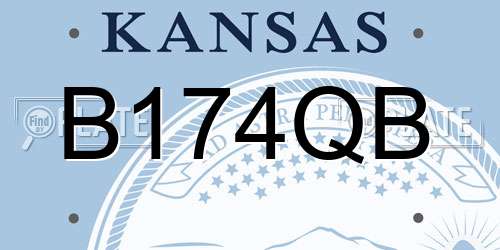 B174QB Kansas License Plate
