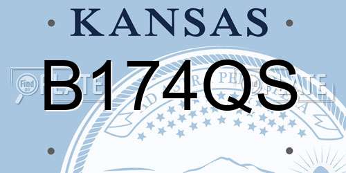 B174QS Kansas License Plate