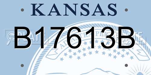 B17613B Kansas License Plate