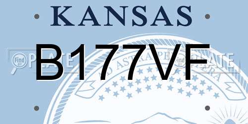 B177VF Kansas License Plate