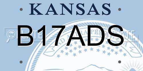 B17ADS Kansas License Plate