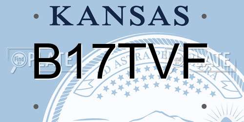 B17TVF Kansas License Plate