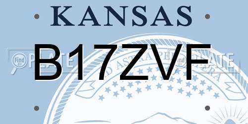 B17ZVF Kansas License Plate