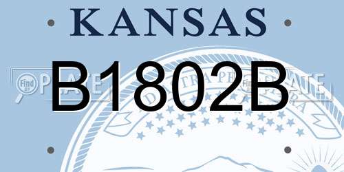 B1802B Kansas License Plate
