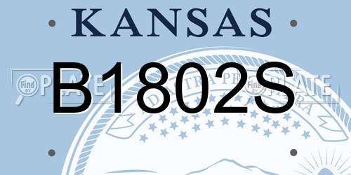 B1802S Kansas License Plate