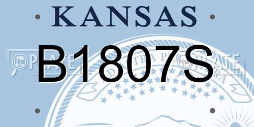 B1807S Kansas License Plate