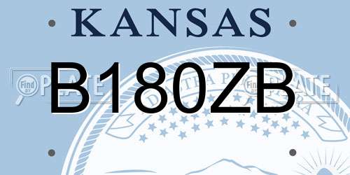B180ZB Kansas License Plate