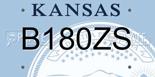 B180ZS Kansas License Plate