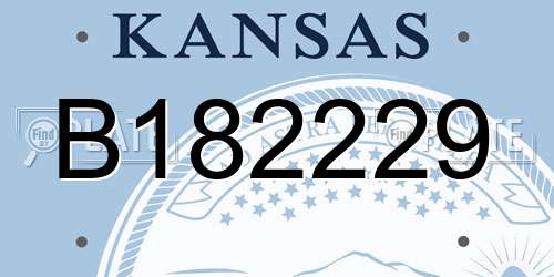 B182229 Kansas License Plate