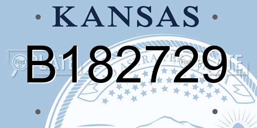 B182729 Kansas License Plate
