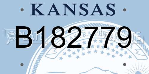 B182779 Kansas License Plate