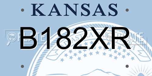 B182XR Kansas License Plate