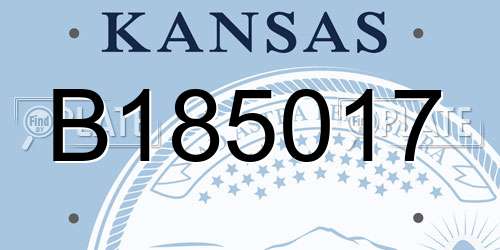 B185017 Kansas License Plate