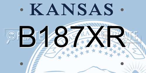 B187XR Kansas License Plate
