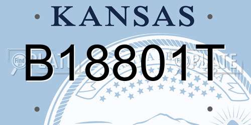 B18801T Kansas License Plate
