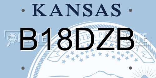 B18DZB Kansas License Plate