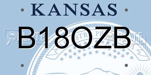 B18OZB Kansas License Plate