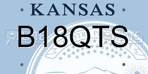 B18QTS Kansas License Plate