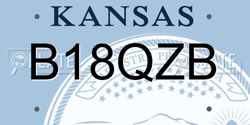 B18QZB Kansas License Plate