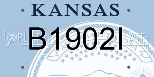B1902I Kansas License Plate