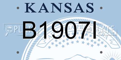 B1907I Kansas License Plate