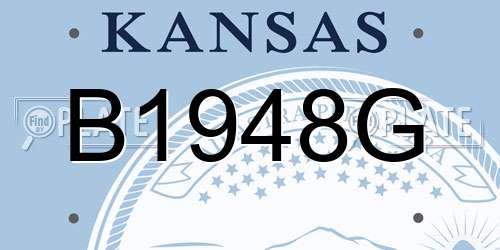 B1948G Kansas License Plate