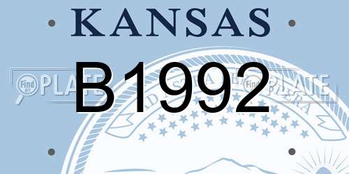 B1992 Kansas License Plate