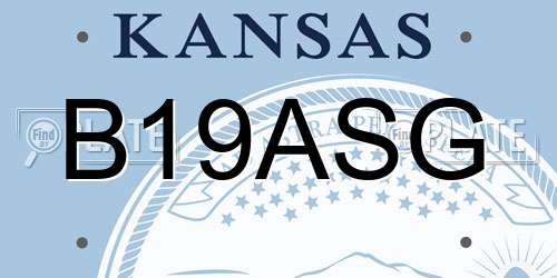 B19ASG Kansas License Plate