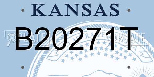 B20271T Kansas License Plate